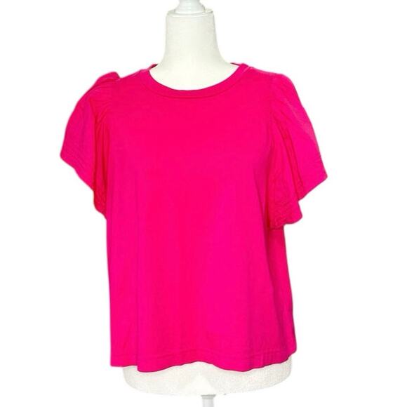Old Navy Womens L T-shirt Flutter Sleeve Casual Basic Preppy Everyday Workwear - Picture 1 of 7